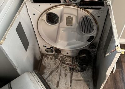 Makes a lot of noise during the spin.We replaced dryer rollers kit and unit is back to normal operation.