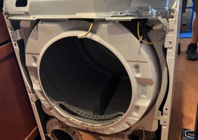 Dryer lint build-up inside Kenmore dryer – Austin repair service